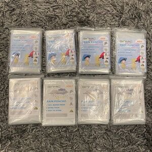 GINMIC Rain Waterproof Hooded Poncho Clear 4 Adults 4 Kids